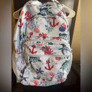 VERA BRADLEY OCEAN THEME SEA TURTLE  BACKPACK LARGE Excellent! Clean!!